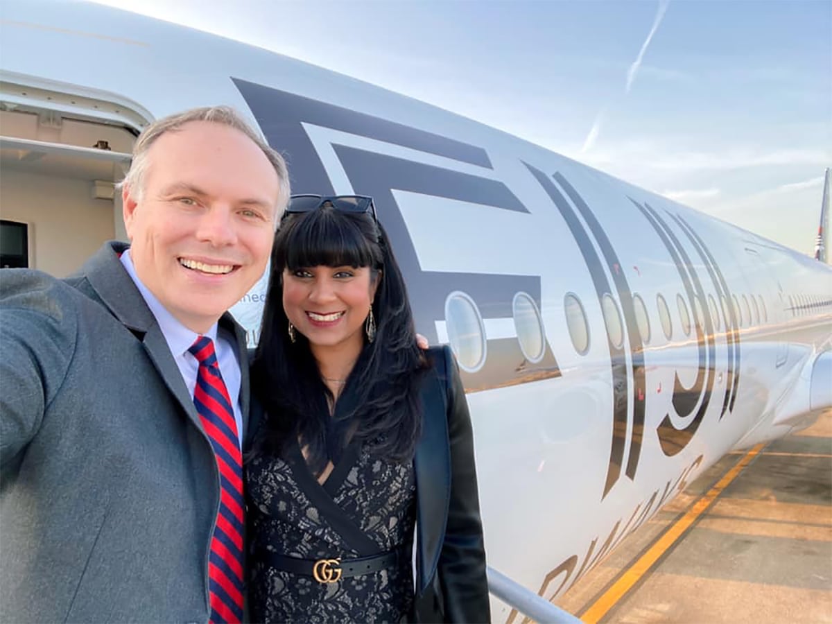 Johnny Jet and Natalie DiScala at a Fiji Airways event.