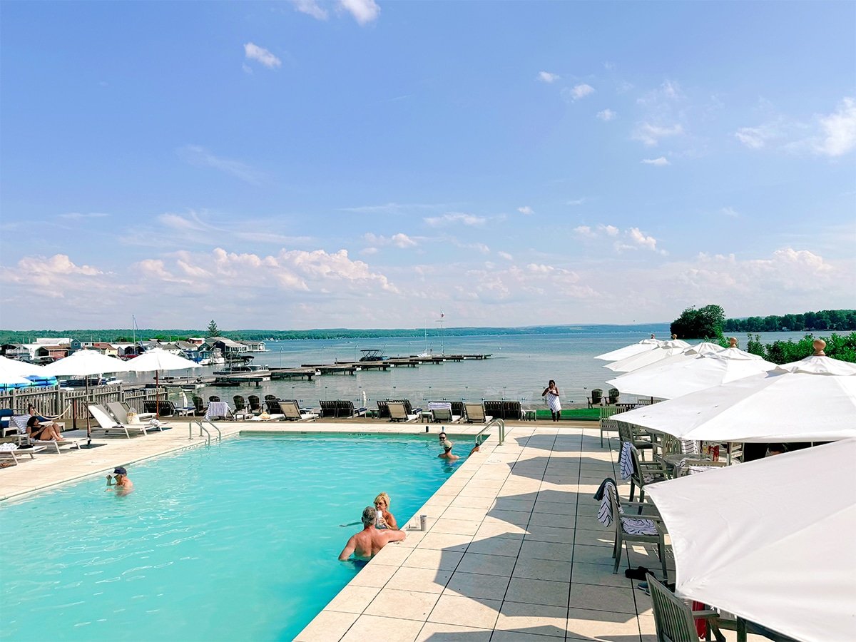 The pool at the Lake House on Canandaigua.