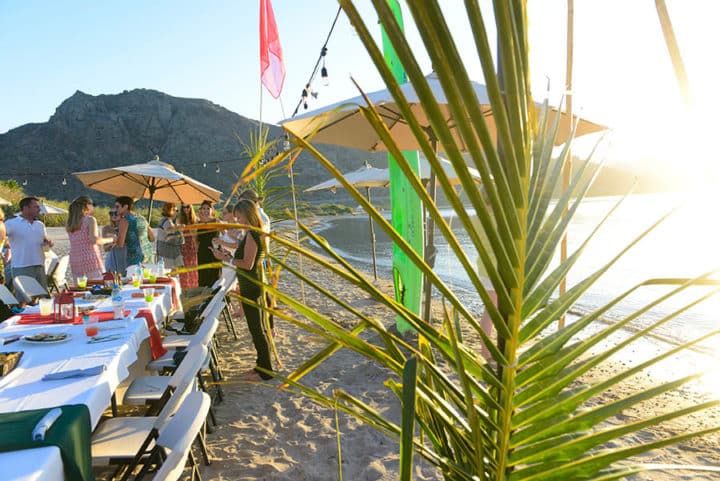 Dinner served buffet-style at sundown by the beach; credit cards balance transfers